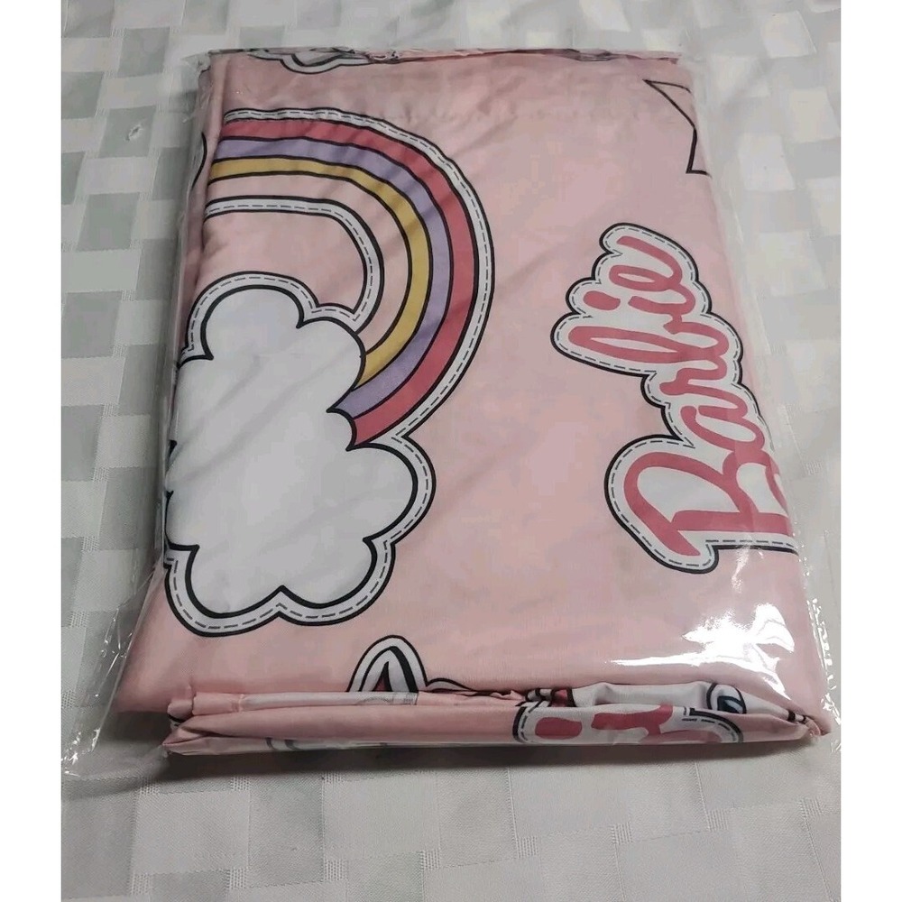 Barbie Twin‎ Sheet Bedding Pink Cat Dog Donut Ring Rainbow Ice cream
